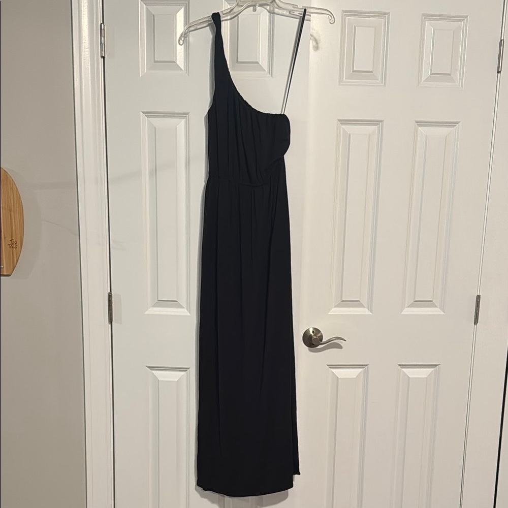 Black one shoulder J crew maxi dress
